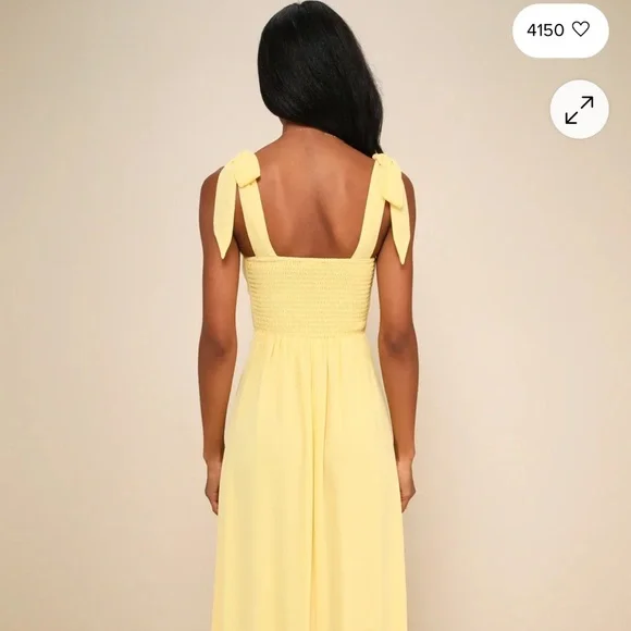 Lulu's Sunny Yellow Midi Dress - Picture 3 of 3